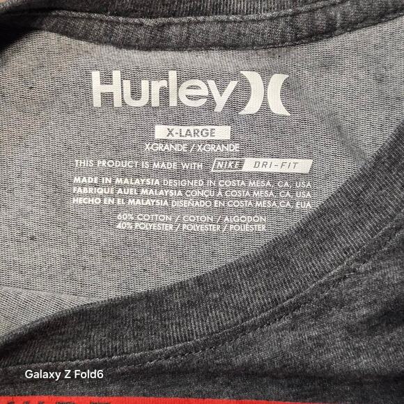 Grey blue and red hurley t-shirt size XL - Picture 3 of 7